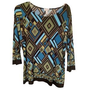ALLISON TAYLOR MULTI COLOR TOP IN A SIZE 2X